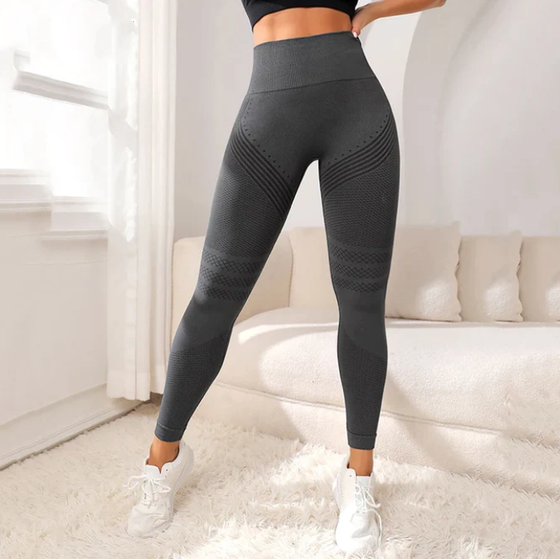 High Waist Striped Workout Leggings