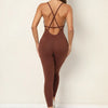 Women Cross Strap Back Long Jump Suit