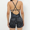 Women Cross Strap Back Short Jump Suit