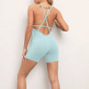 Women Cross Strap Back Short Jump Suit