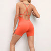 Women Cross Strap Back Short Jump Suit